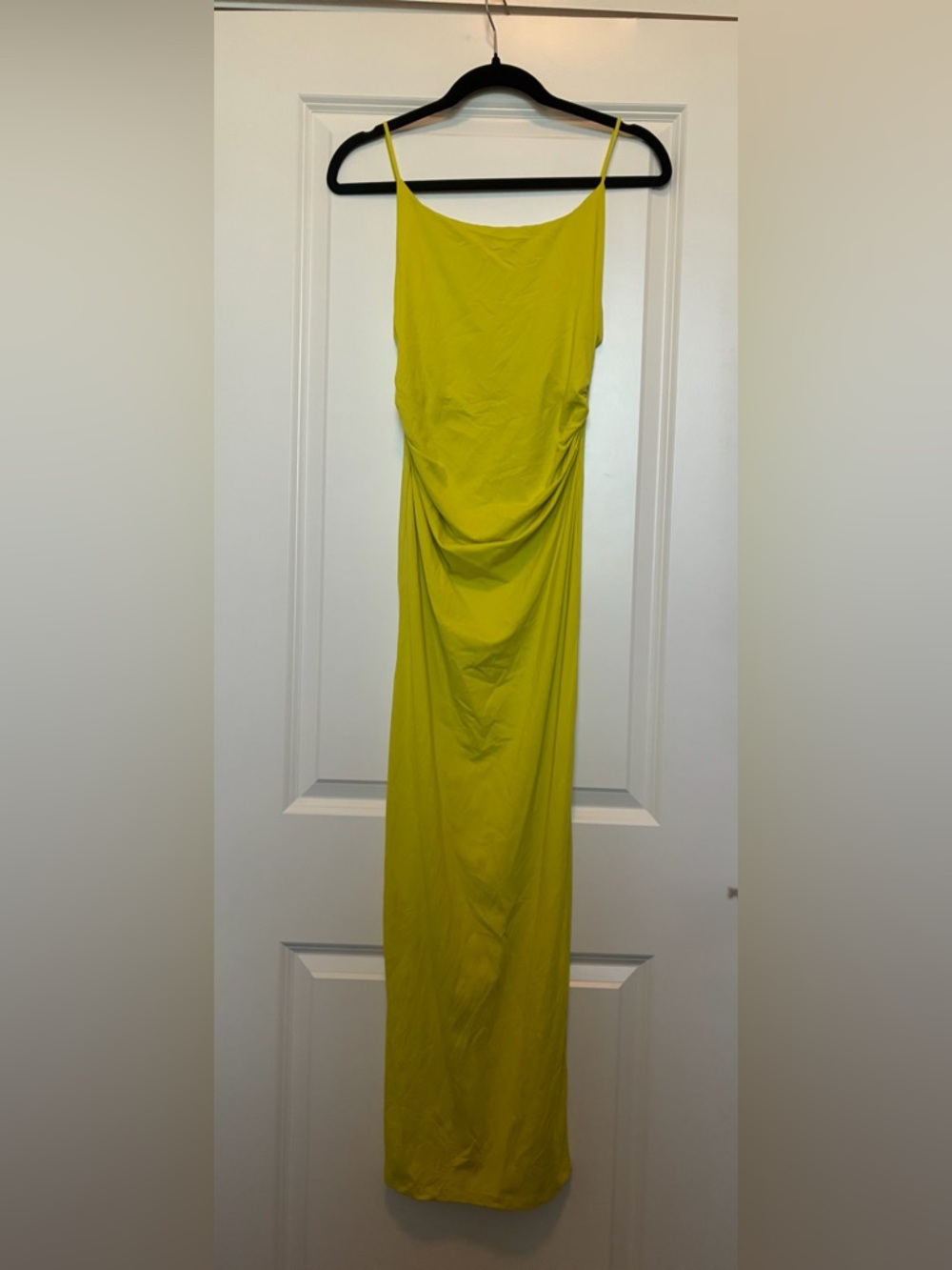 Zara Bright Yellow Draped Sleeveless Dress